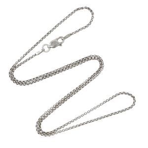 Estate Italy Sterling Silver 925 1.4mm Rolo Link Chain Necklace 18"